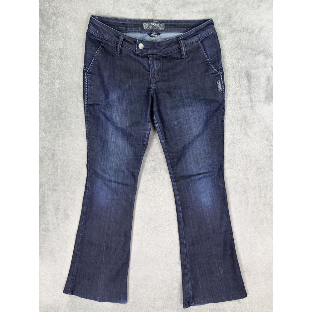 Silver Jeans Womens 28 Blue Dark Wash Low Rise Abbey Bootcut Stretch Denim
